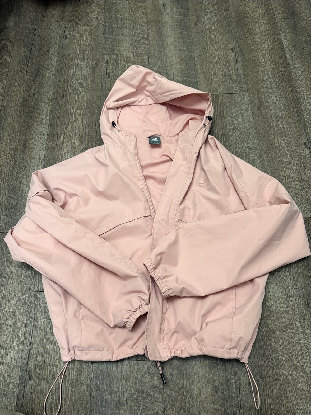 New Balance Pale Pink Hooded Bomber Jacket